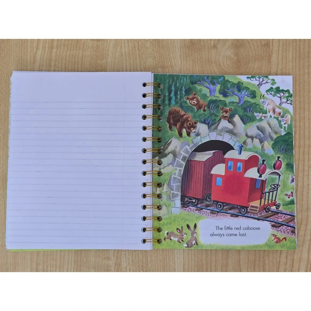 'The Little Red Caboose' Little Golden Book Upcycled Journal- 40+ Pages- Vintage